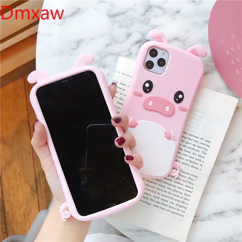 Ốp điện thoại TPU silicone heo hồng hoạt hình 3D thích hợp cho iPhone 12 Pro Max 12 Mini 11 Pro Max XS Max XR X 7 8 6