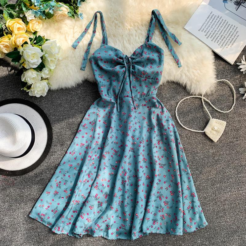 VÁY HOA NHÍ 2 DÂY RÚT NGỰC (NEW ARRIVALS 2021) - V075