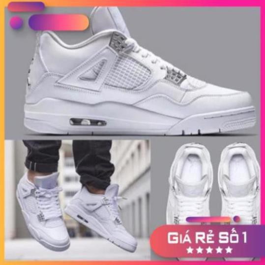 [Sale 3/3] ( Sale 30% ) Giày Jordan 4 bóng rổ nam nữ Low đen ; trắng ; trắng đen Sale 11 -op1 " _ L ,