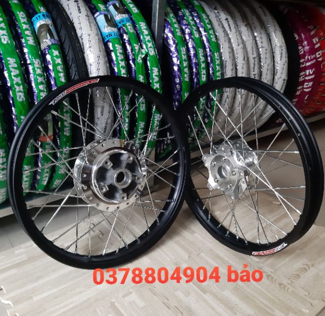 Bánh căm EXCITER 150 niềng nhôm YOKO 1.4/1.4 gồm đã rút căm sẵn,  gắn như zin