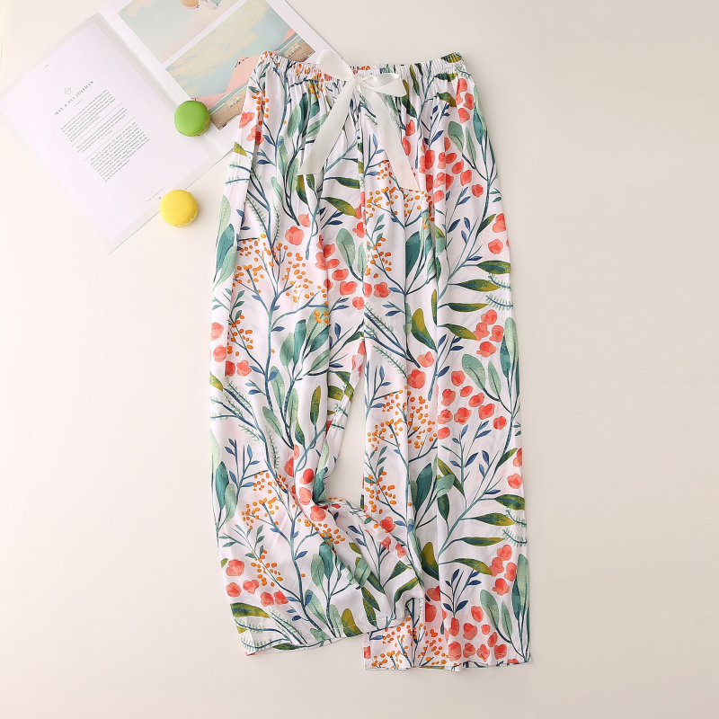 Quần Ngủ Bằng Cotton Lụa Mỏng Ống Rộng Lưng Cao Thời Trang Mùa Hè Thoải Mái Cho Nữ | BigBuy360 - bigbuy360.vn