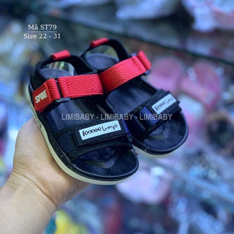 Sandal bé trai siêu nhẹ kháng khuẩn quai dán tiện dụng mang êm chống trơn trượt cho trẻ em 1 - 6 tuổi ST79