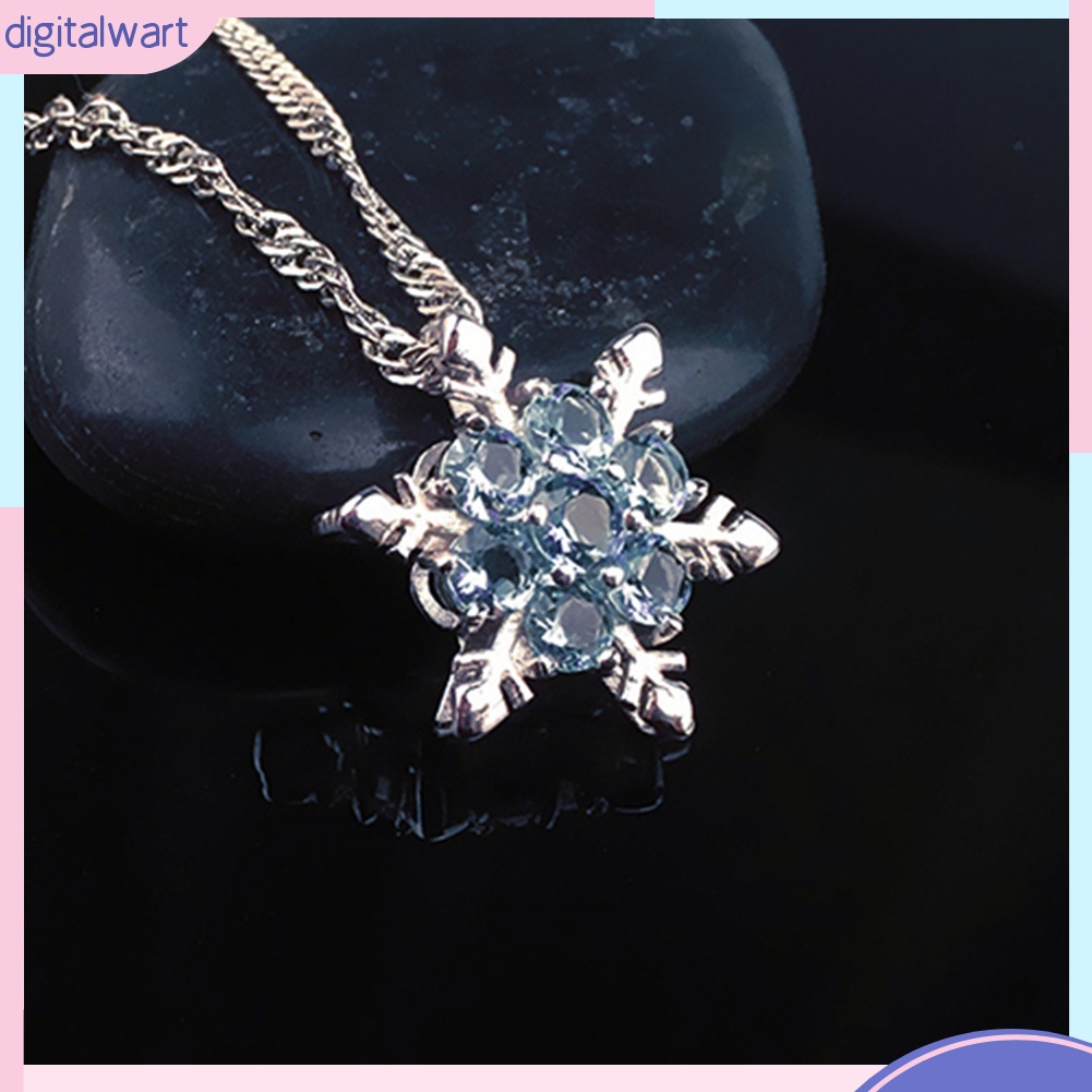 Dây Chuyền Thiết Kế Mặt Hình Bông Tuyết Đính Kim Cương Nhân Tạo Thời Trang Cho Nữ