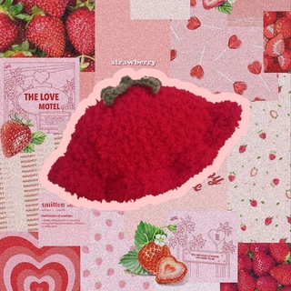 Mũ Len Móc Dâu Strawberry Bucket Hat