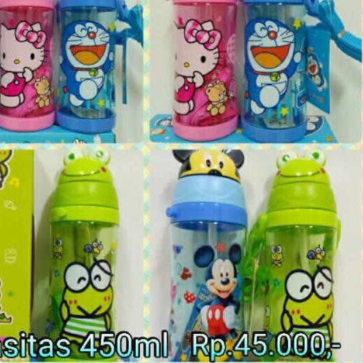 Bình Đựng Nước Uống Hình Nhân Vật Hoạt Hình Doraemon / Hello Kitty / Chuột Mickey Không Bpa