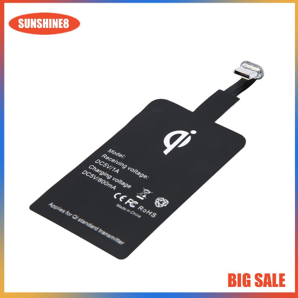 【SUN】Type C Qi Wireless Charger Receiver Lightweight Charging Adapter Pad Coil