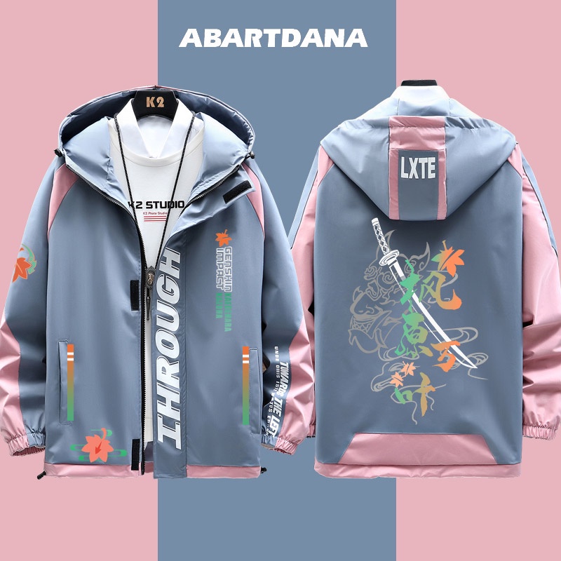 Áo khoác in hình lá phong phong cách game Kazuha Genshin 2 chiều thời trang xuân thu đẹp mắt unisex