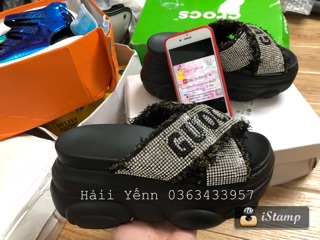 Sandal đế bự đính đá ORDER ( kèm video + ảnh thật )