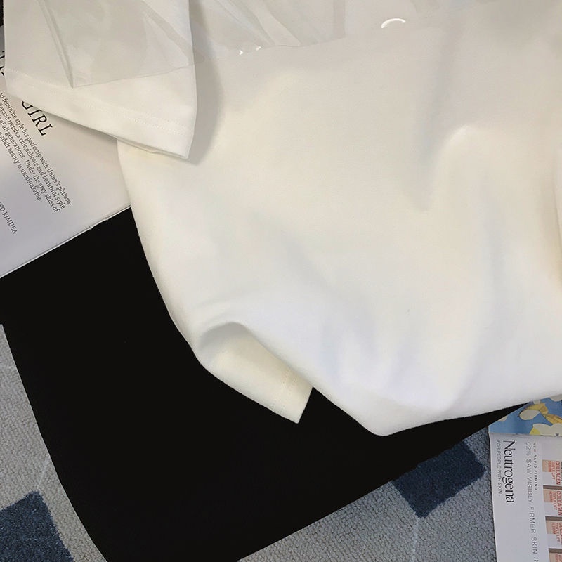 Áo polo Ngắn Tay Form Rộng Màu Sắc Tương Phản Thời Trang Mùa Hè Hàn Quốc Dành Cho Nữ