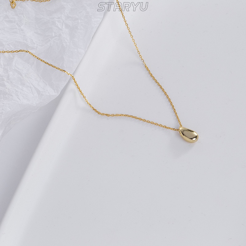 Vòng cổ Bạc S925 Mặt Giọt Nước Thanh Lịch Cho Nữ