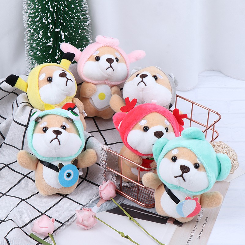 Đồ chơi chú chó shiba nhồi bông mềm mại có móc khóa 12cm