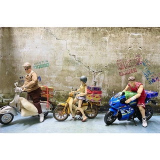 Mô hình đồ chơi thùng nước, mì, sữa 1/12
