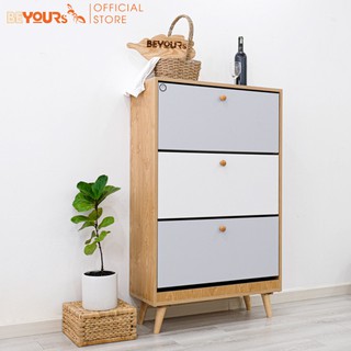 Tủ giày thông minh BEYOURs 3 tầng, chứa được 30 đôi giày, gỗ MFC phủ melamine (nhiều màu)