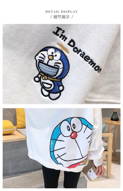 Áo Thu Đông Dài Tay Mặt Mon Sau Áo Doremon Doraemon
