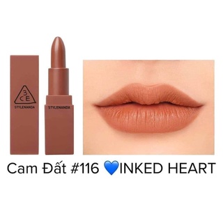 Son 3ce 116 inked heart màu cam đất