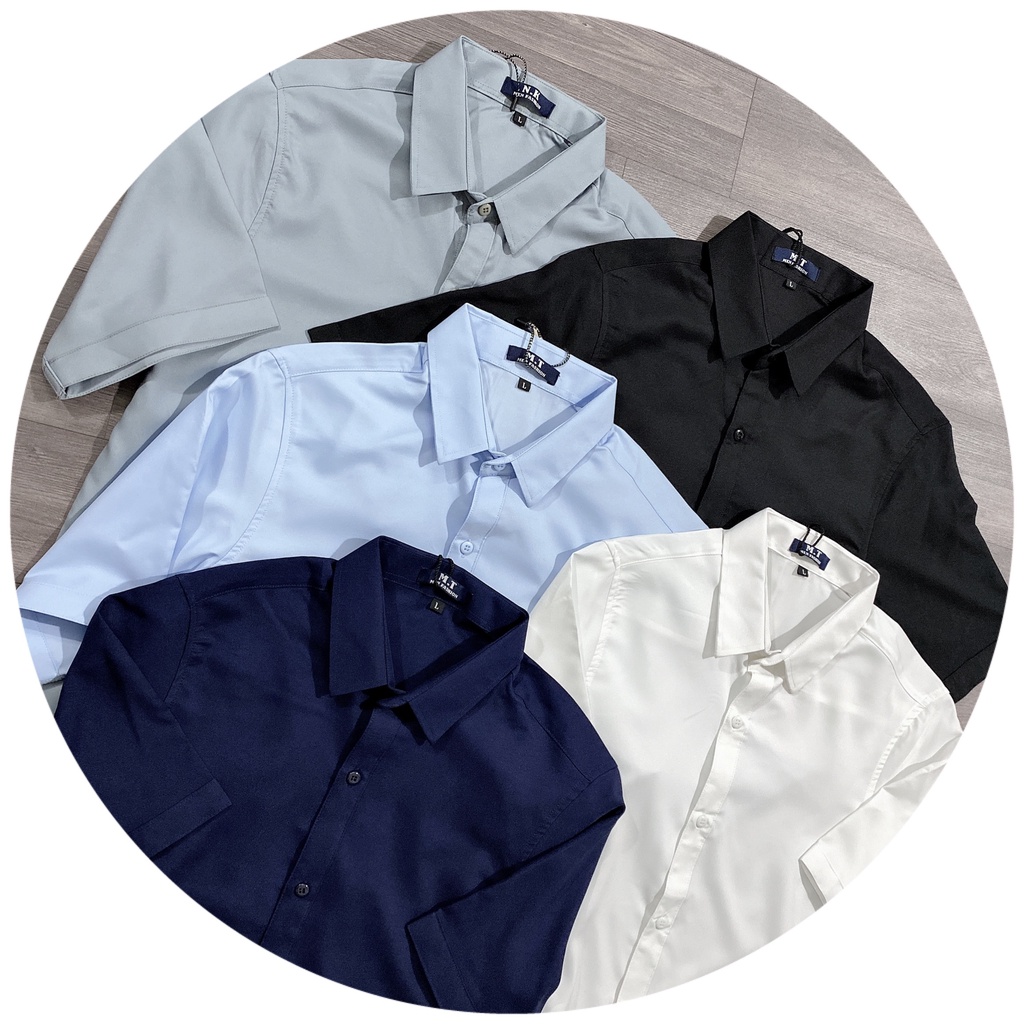 Áo Sơ Mi Tay Ngắn Cổ Bẻ không nhăn