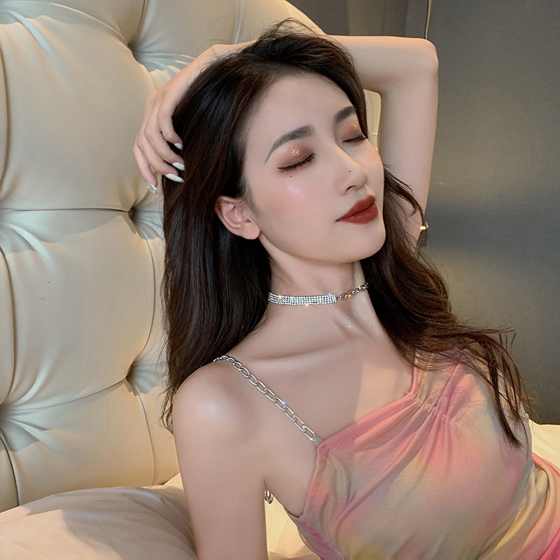 Vòng Cổ Đính Đá Phong Cách Hàn Quốc Thanh Lịch Thời Trang Cho Nữ