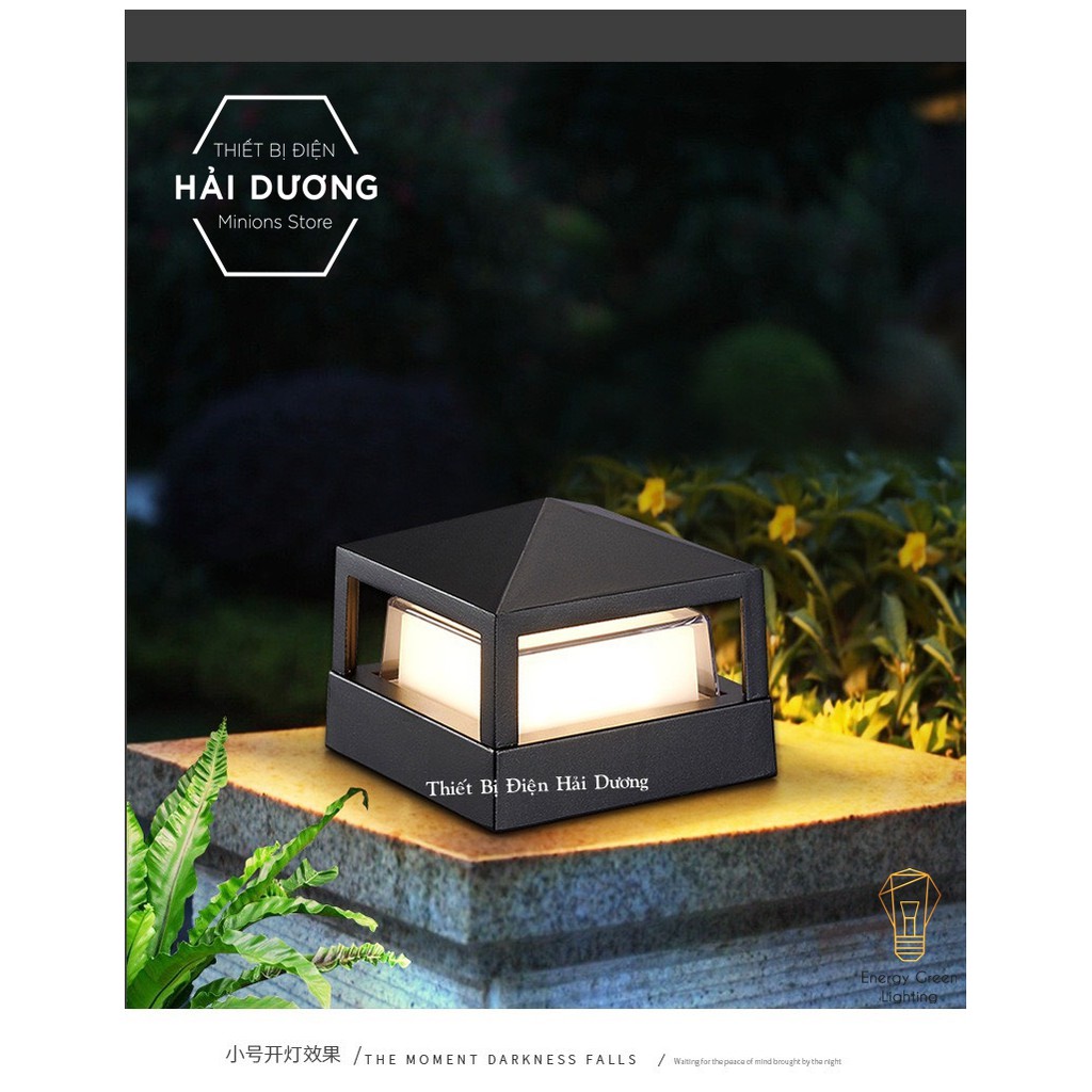 Đèn Sân Vườn Ngoài Trời - Trụ Cổng Cột Đèn Hàng Rào Mái Hiên Chống Nước Cao Cấp Decor Vintage - Led Siêu Sáng - BH 1 Năm