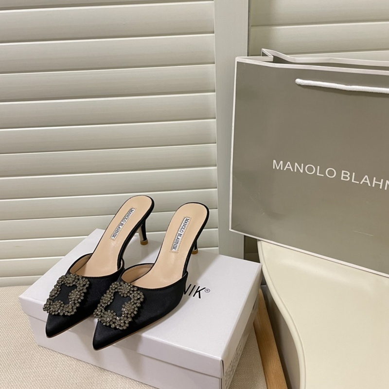 Giày Cao Gót Da Cừu Mũi Nhọn Đính Đá 6.5cm Thời Trang Quyến Rũ Cho Nữ