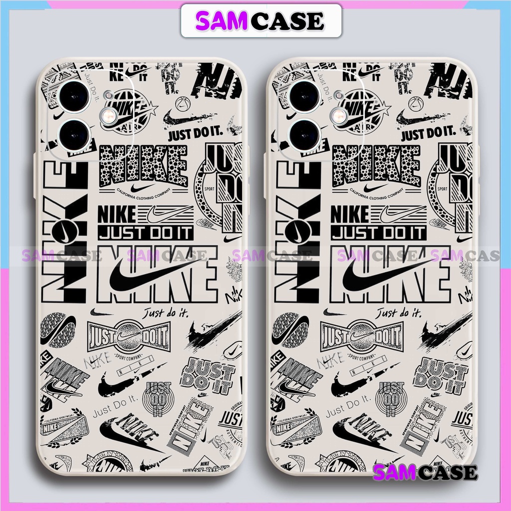 Ốp lưng iPhone Nike cạnh viền vuông silicon mềm dẻo bảo vệ camera cho 6/6s/7/8/X/XS/XR/11/12/13 Pro Plus Max cute đẹp