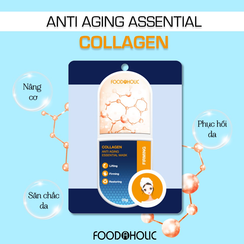 Mặt Nạ Chống Lão Hóa Foodaholic Firm Collagen Anti Aging Essential Mask 23g