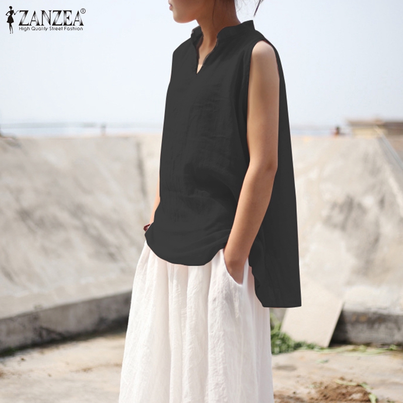 Áo Kiểu ZANZEA Cho Nữ Không Tay Cổ Chữ V Thời Trang Quyến Rũ | BigBuy360 - bigbuy360.vn