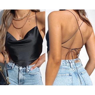 Áo yếm lụa mặc nhiều kiểu hở lưng sexy Linari A7