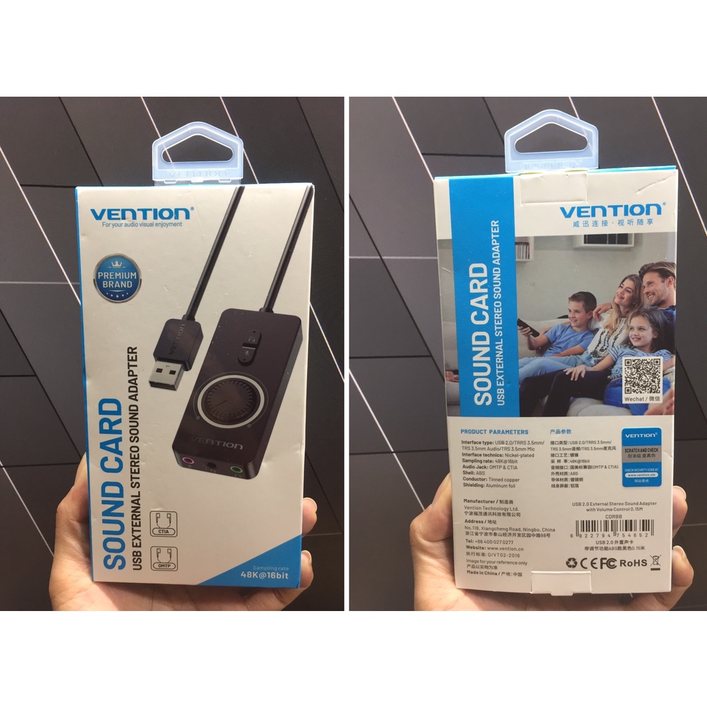 Card âm thanh / USB âm thanh tích hợp Vention CDRBB 15cm