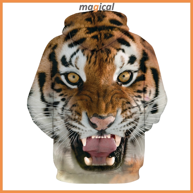 Áo hoodie họa tiết hình hổ 3D thiết kế độc đáo