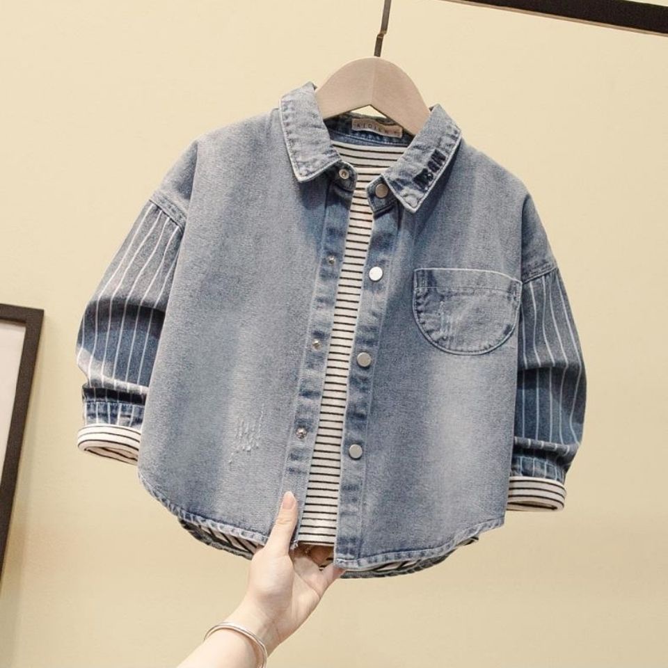 Áo khoác denim phong cách xuân thu Hàn Quốc cho bé trai