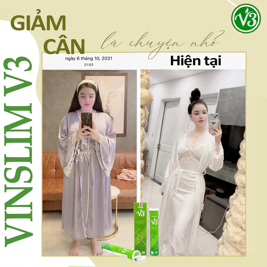 Vinslim V3 Viên Sủi Giảm Cân nhanh cấp tốc an toàn detox không phải thuốc giảm cân