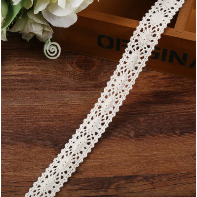 5 mét ruy băng ren họa tiết quả trám làm phụ kiện handmade