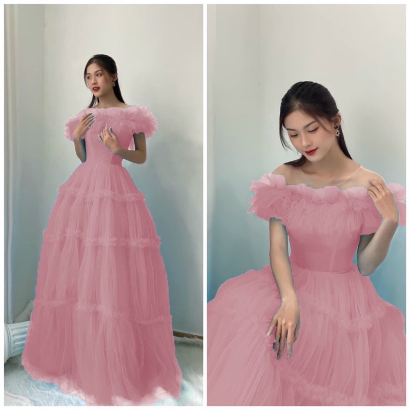 MS1288V ĐẦM MAXI DÚN TRỄ VAI full size S/M/L/XL