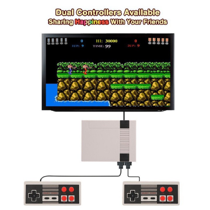 Máy Chơi Game Cổ Điển, Máy Chơi Game Mini 620 Trò Tặng 2 Bộ Tay Game Cho 2 Người SUPER NES Classic