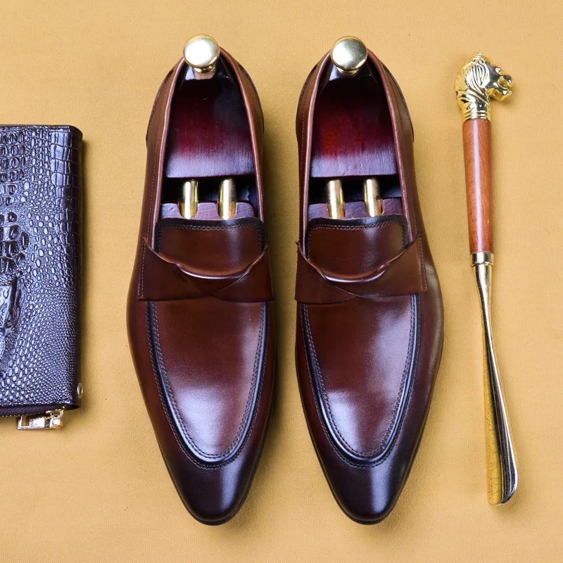 Giày Lười Nam Da Bò 100% nhập khẩu bảo hành 12 tháng + hình ảnh thực tế đúng chất lượng | BigBuy360 - bigbuy360.vn