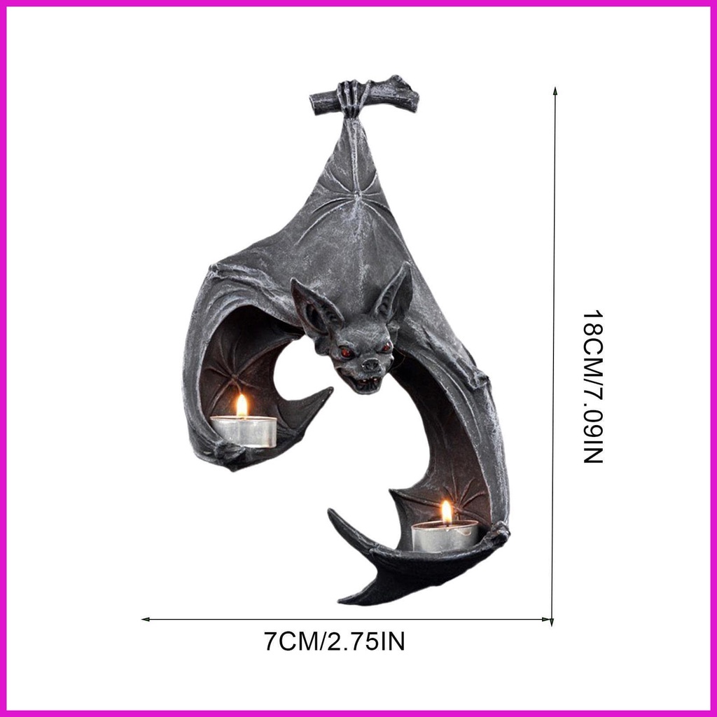 Giá Đỡ Đèn Cầy Bằng Resin Màu Đen Phong Cách Gothic Độc Đáo Trang Trí Nhà Cửa