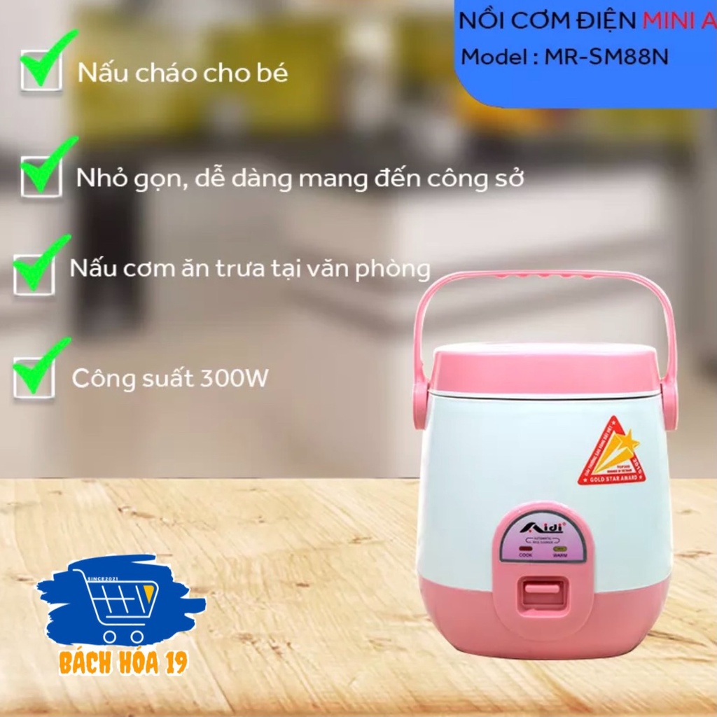 [Giá Hủy Diệt] (HÀNG CHÍNH HÃNG ) NỒI CƠM ĐIỆN AIDI MINI RICE CÔOKER (0.6L)-ảnh thật