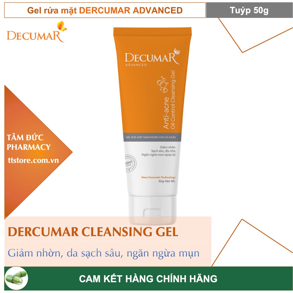 DECUMAR CLEANSING GEL [Tuýp 50g / 100g] - Gel rửa mặt Decumar Advanced Cleanser sạch nhờn, ngừa mụn