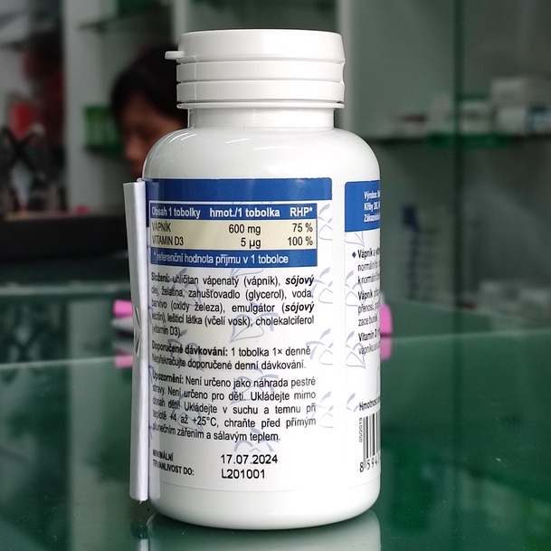 Vapnik-600 mg + Vitamin D Liquid (Canxi 600 mg + Vitamin D), hỗ trợ xương khớp khỏe mạnh hơn (Lọ 37 viên)