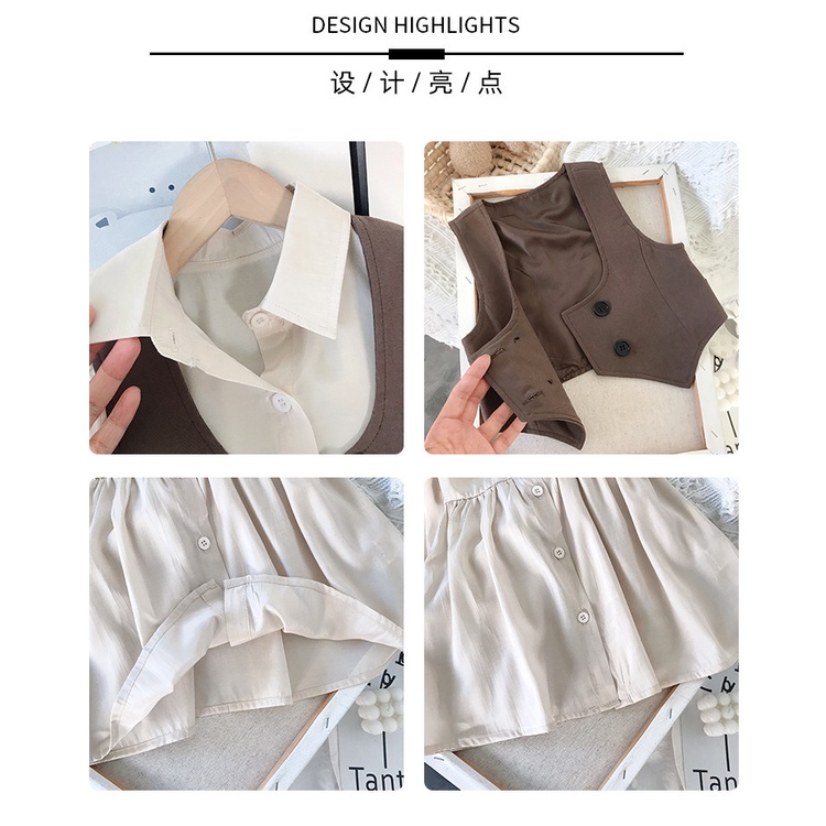 Bộ Áo Sơ Mi Màu Cà Phê + Đầm Thời Trang Mùa Thu Hàn Quốc 2021 Cho Mẹ Và Bé