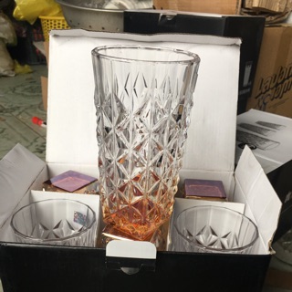 Bộ 6 Cốc uống nước , uống bia thuỷ tinh pha lê cao cấp 355ml