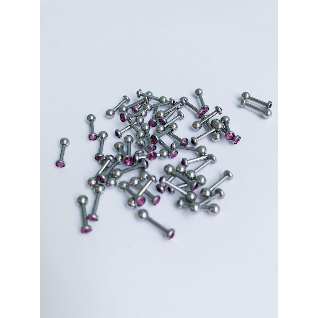 KHUYÊN TAI NỤ ĐÁ PHA LÊ VIỀN BO NHIỀU MÀU - KO HAN GỈ