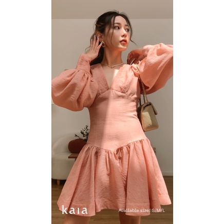 Đầm ngắn hạ eo phối li Layla Swing Dress - KAIA