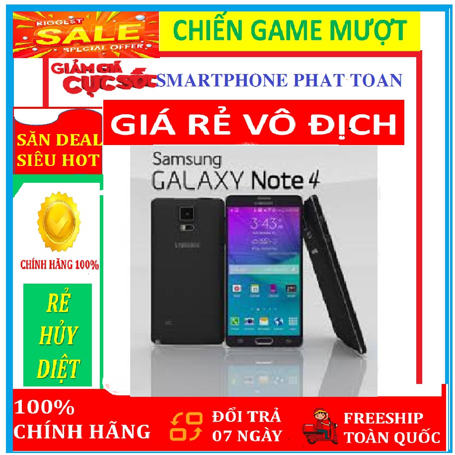 Điện thoại Samsung Galaxy Note 4 .  Ram 3G.32GB ( Nhập khẩu ) Full