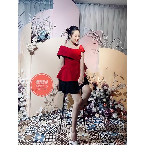 55-90kg Bigsize ÁO PEPLUM LỆCH VAI THIÊT KẾ A202..9