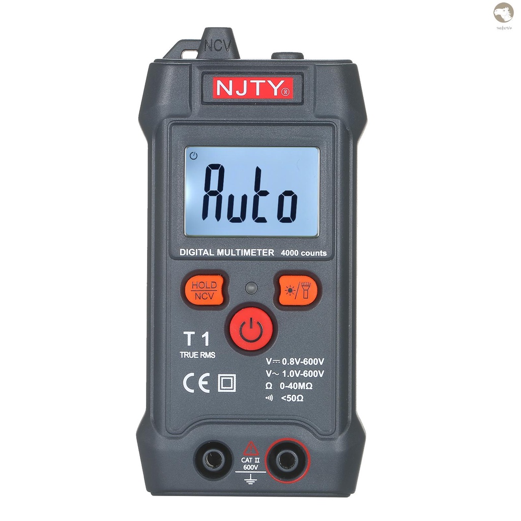 Vạn năng kế thông minh NJTY màn hình LCD kỹ thuật số NCV 4000 đếm RMS 600V
