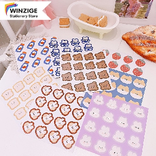 Winzige Set miếng dán họa tiết hoạt hình gấu/ thỏ dễ thương xinh xắn DIY