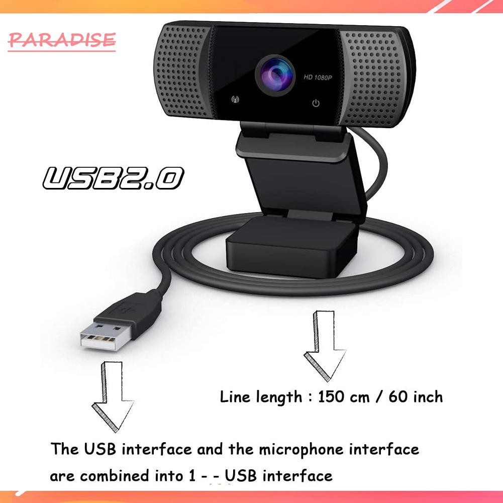 Camera Hd 1080p Kết Nối Usb Cho Laptop Máy Tính