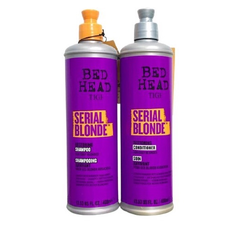Dầu gội xả tím dành cho tóc nhuộm tông lạnh Tigi Bed Head Serial Blonde 400mlx2 ( mẫu mới)