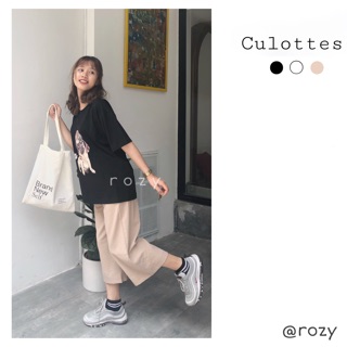 Quần culottes vải đũi mềm